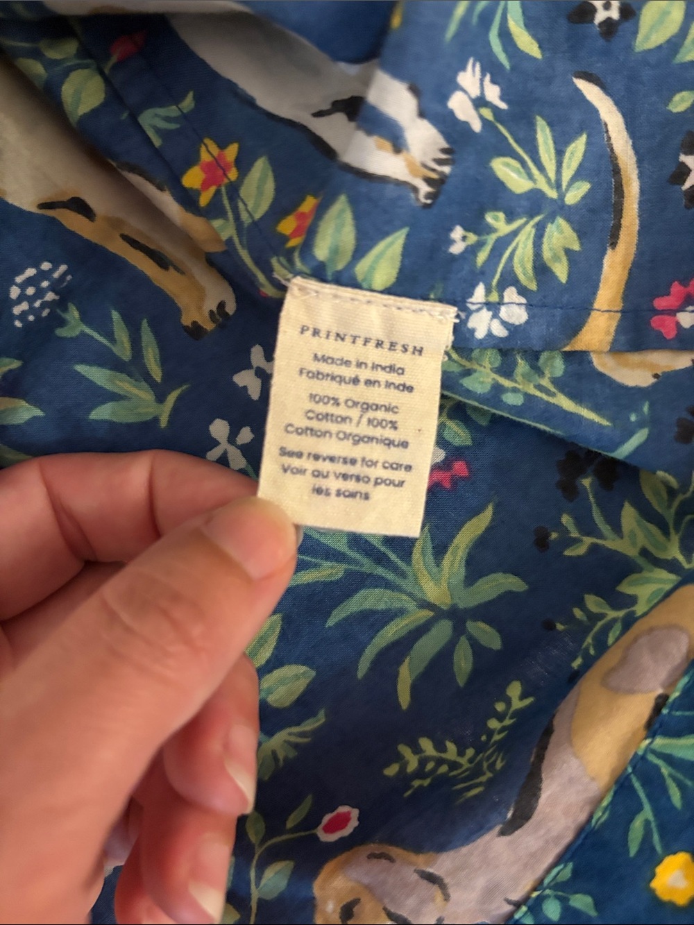 PrintFresh Must Love Dogs Short Sleeve Pajama Top in Indigo SZ L EUC - Picture 6 of 6